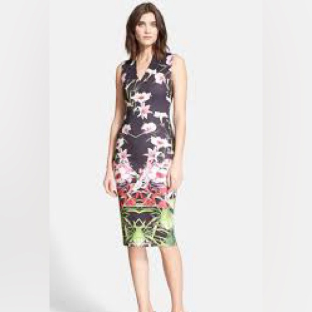 Ted Baker Black floral jolita dress sz1